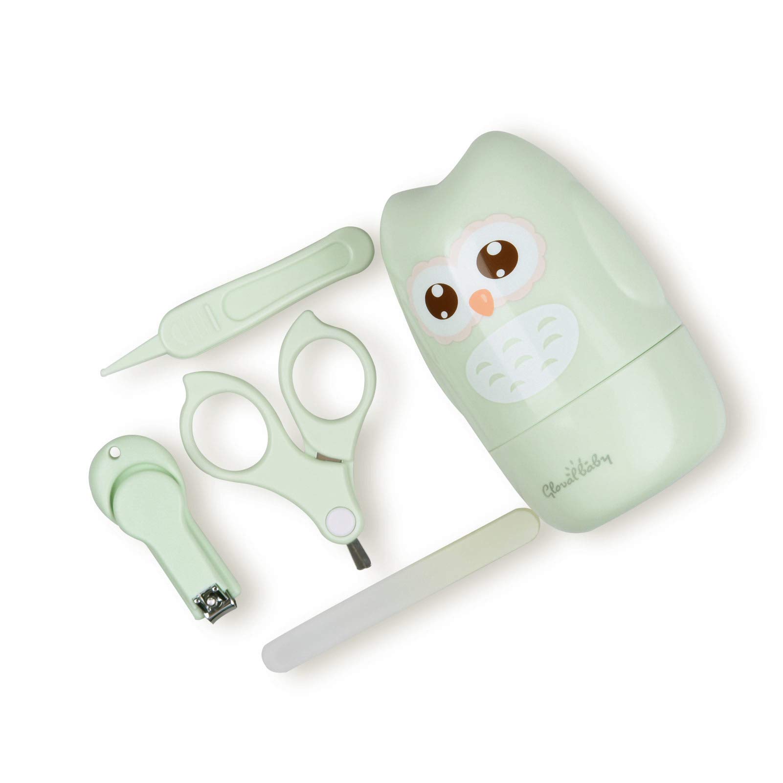 Baby Nail Kit with Owl-Shaped Case (Green)